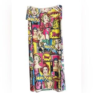 Poliana Plus Pop Art Comic Print Convertible Maxi Skirt Strapless Dress Size 3X